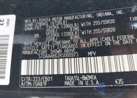 2024 Lexus Tx 350 Premium from USA, damaged, VIN 5TDAAAB62RS000973